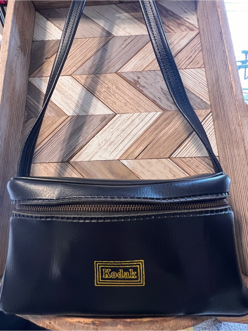 Kodak Vintage Black Leather Bag - 1970’s